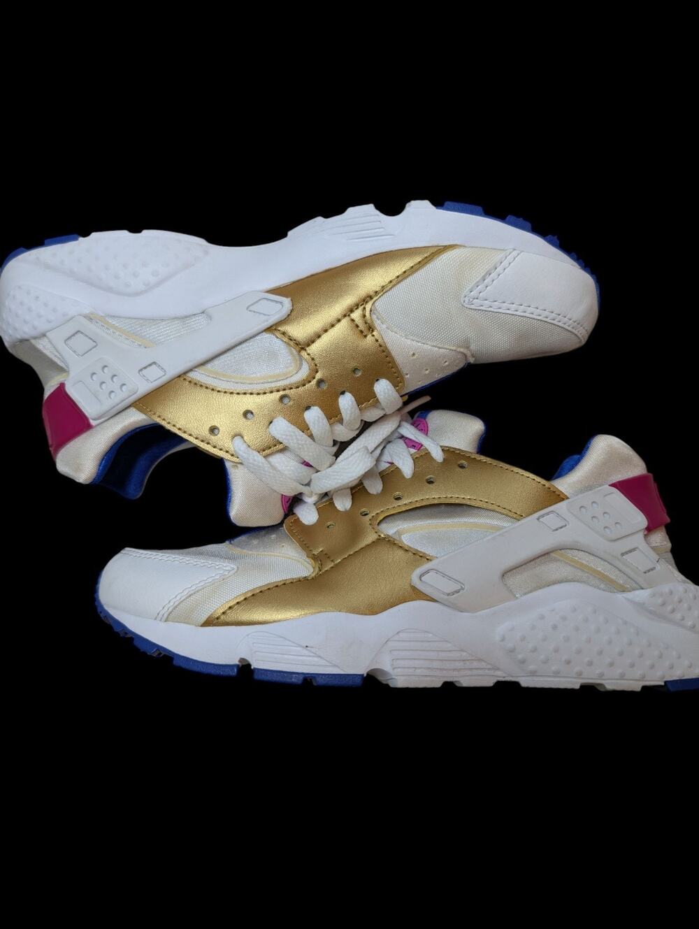 Nike Air Huarache Run GS 6.5Y Racer Blue Gold Youth Retro 90s Sneaker
